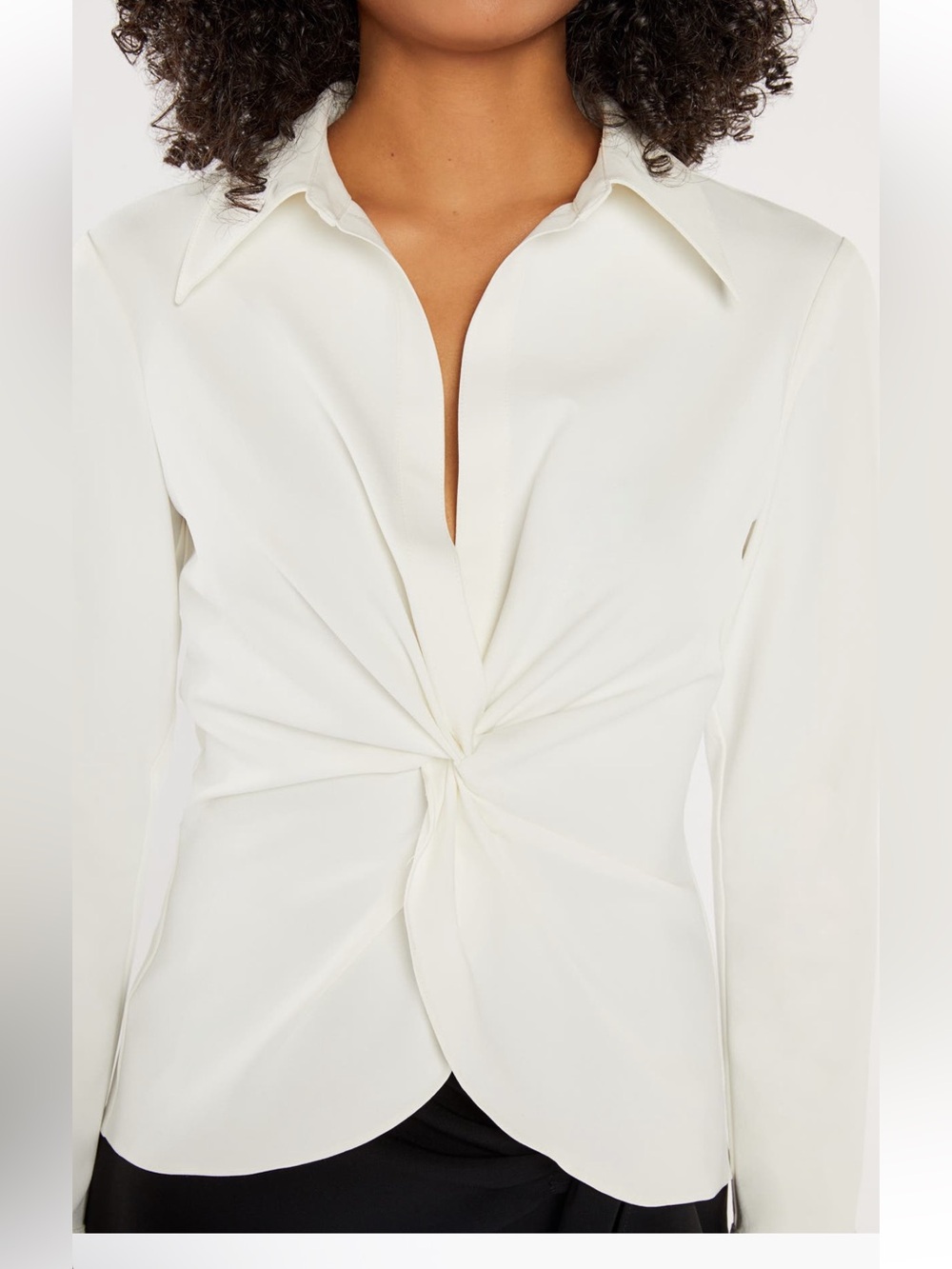 NWT Cinq a Sept McKenna Knot Waist Shirt in Ivory, Size XS